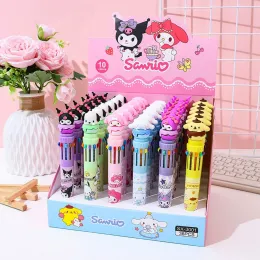 36pcs/lot Ballpoint Pen 10 Color Cartoon Kuromi Pen Cinnamoroll 0.7mm School Student Stationery Draw Wrirte Mark Pen Office Use Tool Kids Christmas Gift 2966