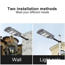 Solar Street Light 120W Luci a LED a LED infrarosso a infrarossi lampada da parete induzione Sicurezza impermeabile giardino lampade a goccia di consegna Lightin dhgix