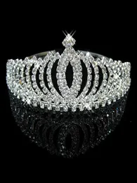 Hair Clips Barrettes GETNOIVAS Sparkling Rhinestone Crown Women Silver Color Tiara Luxury Handmade Headband Bride Wedding Jewelr9882525