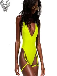 Neon Thong Swimsuit One Piece Tanga Swimwear Woman 2019 Swimming Suit Female Plunge Bathing Suit Plavky Bather Monokini Fused C1902690122