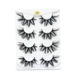 Novos 4 pares proteínas de seda cílios falsos cílios falsos 3d mink cílios de maquiagem Extensão dos cílios de visita a lashes maquiagem7968936