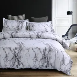 Set di biancheria da letto che vendono tela da letto in marmo 3D Modello di pietra semplice cuscinetto di copertura trapunta a colori semplici senza foglio da letto set