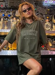 Brooklyn York USA City Print Women T Shirt Summer Breattable Tops Street Tees Clothing Casual Sport Cool Tshirts 240506