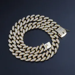 Iced Out Cuban Link Chain Chain Hip Hop Jewelry Mens Luxury Designer Diamond Collece Bling
