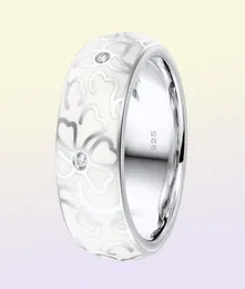 Серебряное кольцо Santuzza для женщин Аутентичное 100 925 Серебряное серебряное белое цветочное цветочное элегантное кольцо модные украшения эмаль ручной работы T190626555276