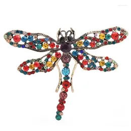 Brooches Wuli&baby Classic Dragonfly 6-color Shining Insects Beauty Party Office Brooch Pins For Women Unisex Gifts