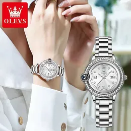 Orologi da polso olves 5588 quarzo di lusso orologio impermeabile bagliore orologio in acciaio inossidabile Diamond Diamond Diamond Watchl2304