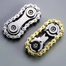 10PCS Decompression Toy New Sprockets Flywheel Fingertip Gyro Fidget Spinner Antistress Anxiety Metal Bike Chains Spinner Fidget Toys For Adult Kids