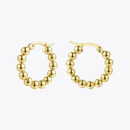 Enfashion Small Metal Ball Hoop örhängen för kvinnor Guldfärg Rostfritt stål Big Circle Loop Earings Fashion Smyckesgåvor 1060 240430