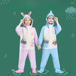 Yağmurluk Yağmur Dişli Anaokulu Bebek Erkek ve Kızlar Yürüyüş Yağmurluk Bahar Asya Spinning Çocuk Tulum Karikatür