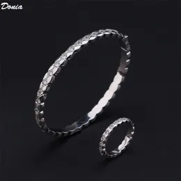 Donia Jewelry Luxury Bangle Party European och American Fashion Single Row Full Diamond Miniature Inlaid Zirconia Designer Gift 2755