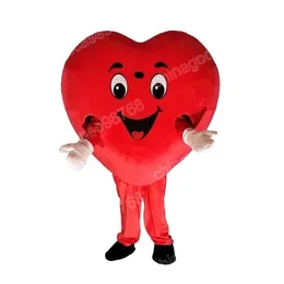 Performance Red Heart Mascot Costume Halloween Fancy Party Abito da cartone animato Outfit Abito Carnival Adulti Outfit Outdoor Birthday