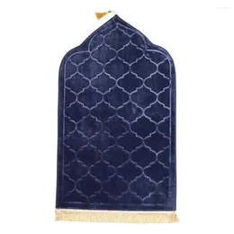 Carpets 2024 Flannel Embossed Prayer Blanket Worship Mat For Muslim Ramadan
