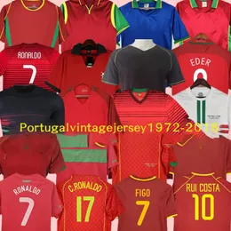 ロナウドレトロサッカージャージ1972 1998 1999 2000 2010 2010 2002 2004 2006 Rui Costa Nani Classic Shirts Camisetas De Futbol Portugal Vintage