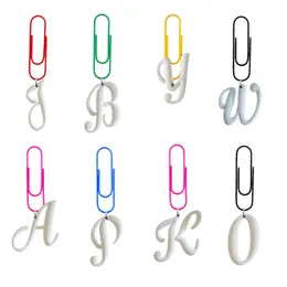 Charms brancos grandes cartas de desenho animado clipes de papel em forma de papel para a escola colorf paperclips enfermeiro bookmarks de paginação em casa bk otarj