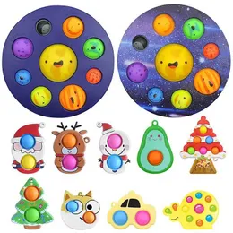 Outros brinquedos oito planetas simples com sensor pop de escurecimento alivia a placa de tensão Autismo Ansiedade Fidget Childrens Toy