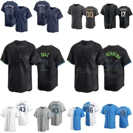 Men Kids Women Baseball 2 Yandy Diaz Jerseys City Connect 56 Randy Arozarena 17 Isaac Paredes 43 Harold Ramirez 10 Amed Rosario 7 Jose Caballero Custom Nazwa Guangmang