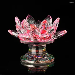 Titulares de vela Cristal artificial Buddhism Flower Tealight Bedroom Office for Wedding Party Crafts Decor de casa Decor de casa Ornamento