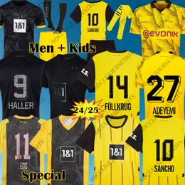 24 25 Dortmund Maglie Camiseta de Borussia BVB Haller Reus Sancho Adeyemi 2024 Camicie da calcio Kit Kit Kit Set Maillot Borussia Dortmund Shirts