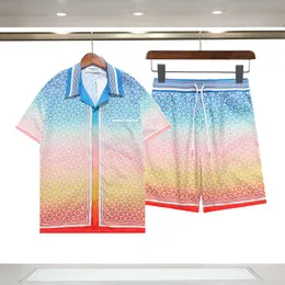 HDW4 Men's Casual Shirts Casablanca Designer Mens Set Chemise Luxe Short Sleeve Two Piece Fashion Couple Casual Hawaiian Shirt Asian Size M-3xl