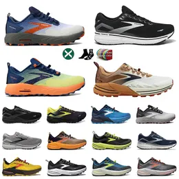 Brooks Cascadia 17 Ghost 15 Herrkvinnor Runningskor Triple Black White Gray Orange Orange Vandring Stöttabsorption Partihandel Sneakers Storlek 36-45