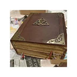 Objetos decorativos Figuras Charmed Book of Shadows Green Journal Er Bound Blank e Alinhado 350 páginas Spell Record Spellbook Vintage DH7VE