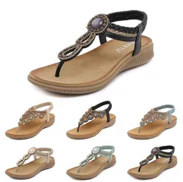 2024 sandali bohémien Donne Slipers Cunettiere Gladiatore Sandalo da donna Scarpe da spiaggia elastica per tallone Color37 Gai-895