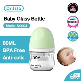 Garrafas de alimentação nascidas drisla 80ml160ml Baby Gardend Glass Antiflatulence Milk Infant A 240513 grátis