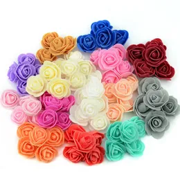100Pcs 3.5cm Foam Rose for Bear Artificial Flowers Diy Gifts Box Wedding Decorative Christmas Home Decor 20 Color