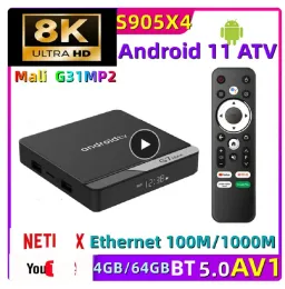 Aksesuarlar G7 Max Akıllı TV Kutusu Android 11 Amlogic S905x4 4GB 64GB 1000m AV1 4K HD 2.4GHz/5GHz Çift WiFi USB3.0 SET Üst Kutu Media Player