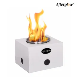 Ciotola antincendio in acciaio afterglow ciotola quadrata per l'uso interno, bianco, 5x5 x4 pollici