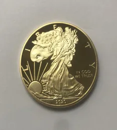 10 datorer The Dom Eagle 2020 Badge 24k Gold Plated 40 Mm Commemorative Coin American Statue Liberty Souvenir Drop Accept6595314