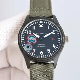 Pilotlar Mark XVIII Top Gun SFTI IW324712 AAAAA 5A Kalite Suplclone AOF Fabrika İzle 41mm Erkekler Otomatik Mekanik Miyota 9015 Hediye Kutusu Saatleri ile Hareket