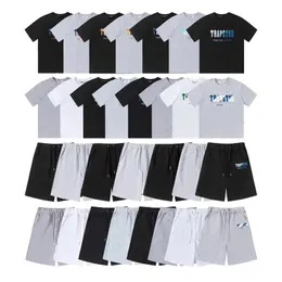 Camisetas masculinas TRAPSTAR MENINAS TRAPSTAR TRAPSTAR RUNDOS SHORTS DE DESIGNER BRODADE LETRA DE LUZULO RUNBOW COLOR BLANCO BRANCO CRINHO DE VERMELHO MAIS DE CLOGON