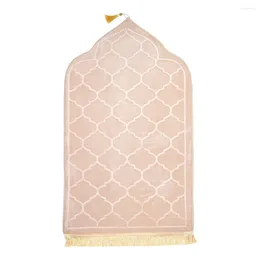Carpets Worship Mat For Muslim Ramadan Flannel Embossed Prayer Blanket