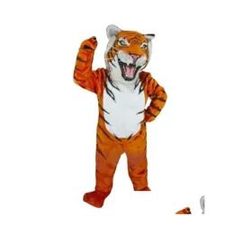 Mascotte costume da tigre peloso in pelliccia lunghe pelliccia di pellicce da cartone animato abito fantasia abito di parata di natale in abiti per la consegna drop di consegna dhqp3