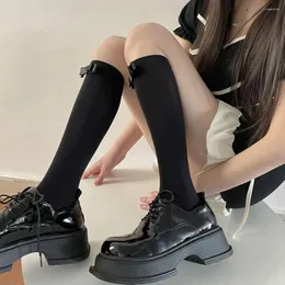 Women Socks Kawaii Legy Strendy for Girls JK student Lolita College Stooking Summer Summers Calf Temale Hosiery Bow
