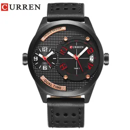 Marca de moda Curren Business Wrist Assista Casual Quartz Men's Watch Strap relógio Relógio Relogio Horloges Mannens SAAT 242S