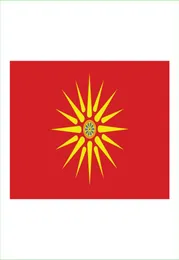 Özel Dijital Baskı 3x5ft Bırak Kırmızı Bayrak Vergina Macedonia'nın Sarı Güneşi 1992 DE2550747 için Tarihsel Bayrak Bannesi