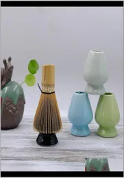 Pinsel Tee Tee Küche Essbar Hausgarten Drop Lieferung 2021 Keramik Matcha Chasen Halter japanischer grüner Tee Whisk Stand 5SGH4019045