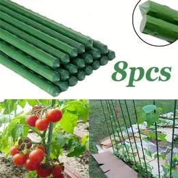 8 postes de aço revestidos para estacas de jardim usadas para consertar árvores e plantas, suportes de tomate para vasos e suportes de plantas de jardim 240514