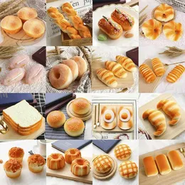 10PCS Decompression Toy Squishy Food Creative Simulation Bread Toast Donuts Slow Rising Squeeze Stress Relief Toys Spoof Tease People Desktop Decoration