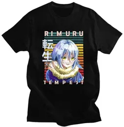 Men039s TshirtsユニークなTシャツは、スライムブラックTシャツとして生まれ変わりましたRimuru TempestアニメTシャツHarajuku Men 7590953