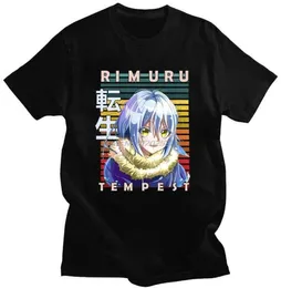 Men039s camiseta exclusiva daquela época em que eu fui reencarnado como uma camiseta preta lodo rimuru tempest anime tshirt harajuku homens 7590953