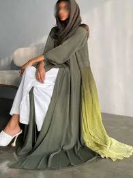 Roupas étnicas Eid muçulmano abaya para mulheres plissadas chiffon abayas vestido de festa árabe saudita ramadan maxi vestidos marrocos kaftan túmulo longo 2024 t240515