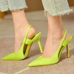 Обувь для обуви 2024 New Womens Fashion Sandals Luxury Brand Summer Pointed High Heels Ladies Sexy Pumps H240516