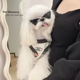 犬のアパレルペット高度なメガネ輝くダイヤモンドテディヨークシャーマルジスシスチトライアングルサングラス