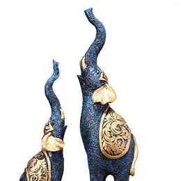 Figurine decorative 2 pezzi Statue di elefante arte artigianato moderno figurina in resina da collezione per disposizione