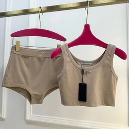 Women's Tank Top + Shorts Two Piece Luxury Designer Sports Vest and Sexy Panties Women's Lingerie Women's Sportswear
