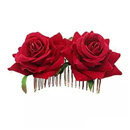Hair Accessories Handmade Fabric Flower Rose Bride Comb Headdress Beach Hairs Headpiece For Women 10Pcs Drop Delivery Products Tools Dhv9O
